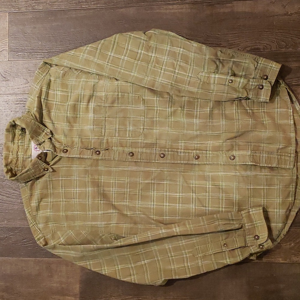 Vintage The Territory Ahead Button Front Cotton Long Sleeve Plaid Shirt Men's M